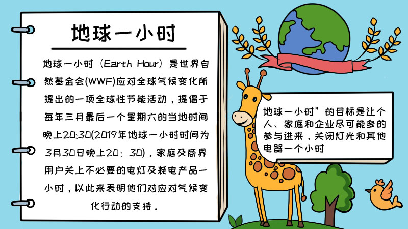 地球一小时手抄报内容,地球一小时手抄报内容