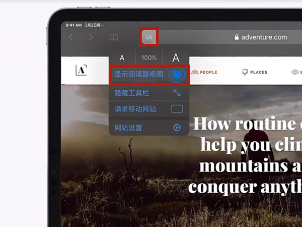 safari阅读模式怎么开