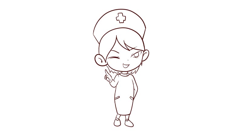 护士简笔画怎么画  护士简笔画画法