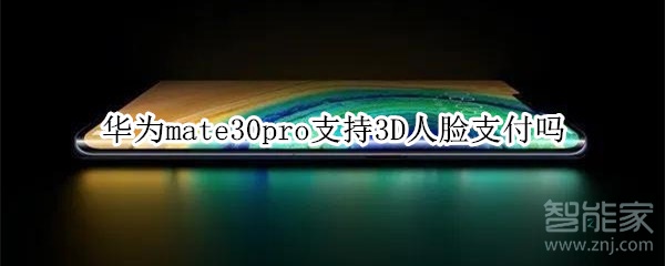 华为mate30pro支持3D人脸支付吗