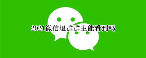 2021微信退群群主能看到吗