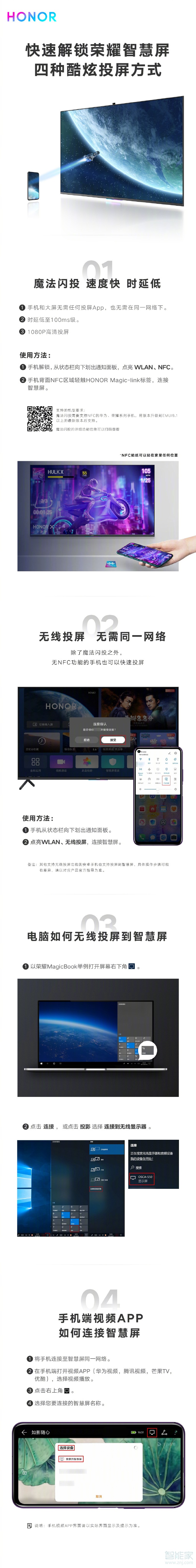 荣耀智慧屏有几种投屏方式
