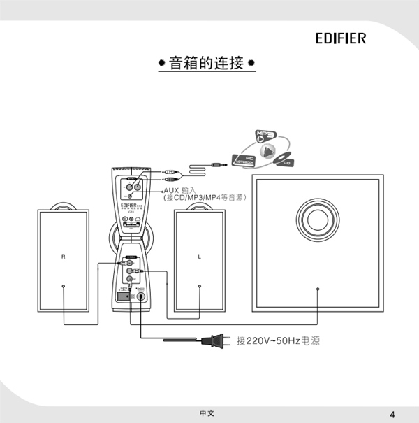 漫步者C2X电脑音响产品使用说明书