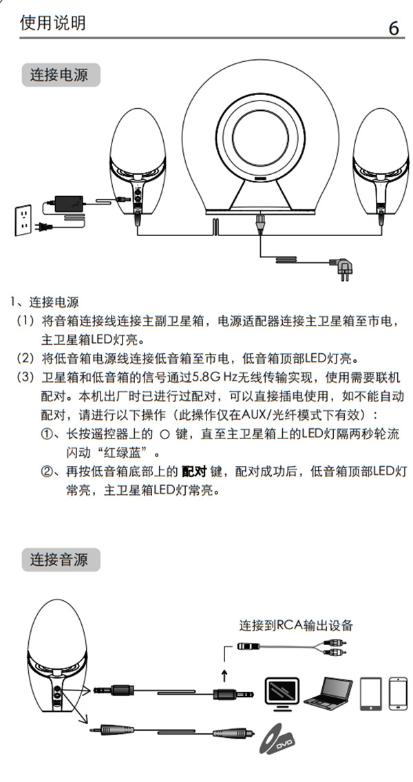 漫步者E235电视音响产品使用说明书