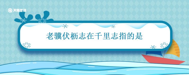 老骥伏枥志在千里志指的是 老骥伏枥志在千里的意思