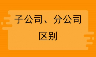 子公司和分公司的区别 快来pick以下信息