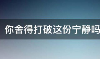 你舍得打破这份宁静吗是什么意思（看破舍得放下什么意思）