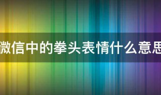 微信中的拳头表情什么意思（微信里拳头的表情是什么意思）