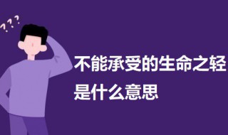 不能承受的生命之轻什么意思（不能承受的生命之轻这句话是什么意思）