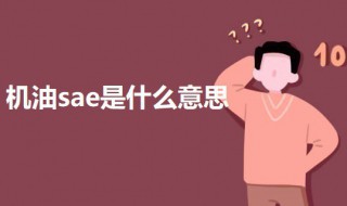 机油sae是什么意思（机油上的sae什么意思）