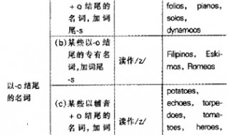 辅音字母加o结尾的名词变复数 元音字母加o结尾的名词变复数