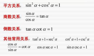 sin,cos,tan等量关系式（sin+cos等于tan）