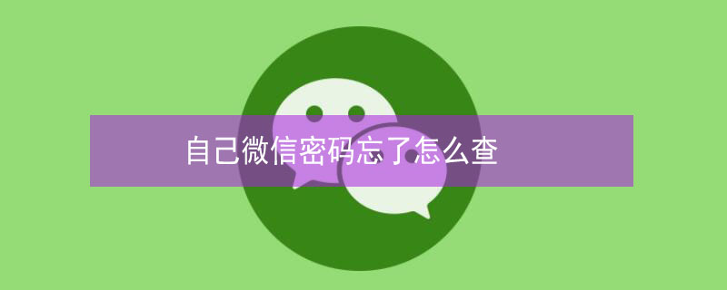 自己微信密码忘了怎么查