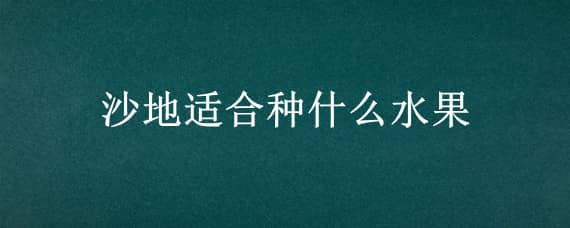 沙地适合种什么水果 沙土地适合种什么水果