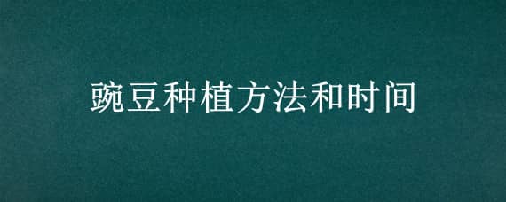 豌豆种植方法和时间（豌豆种植方法和时间是什么）