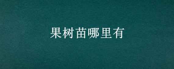 果树苗哪里有 果树苗出售