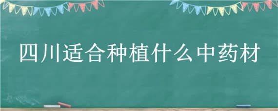 四川适合种植什么中药材（适合四川种植的中药材）