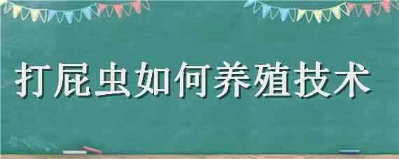 打屁虫如何养殖技术 打屁虫人工养殖