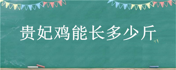 贵妃鸡能长多少斤 贵妃鸡一般能长多少斤