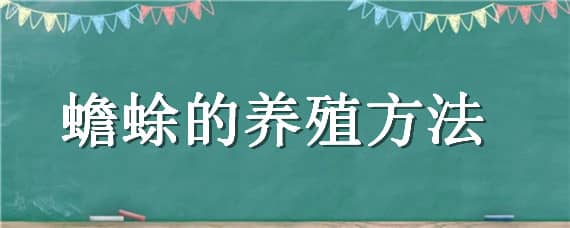 蟾蜍的养殖方法（蟾蜍的养殖方法?）