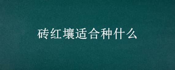 砖红壤适合种什么 砖红土壤适合种植什么