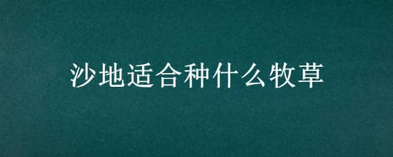 沙地适合种什么牧草 沙土地适合种什么牧草