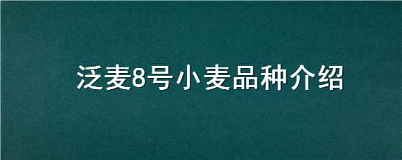 泛麦8号小麦品种介绍（泛麦8号小麦品种介绍,底肥）