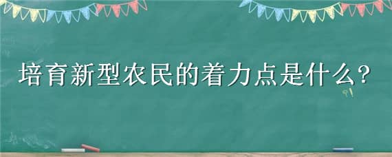 培育新型农民的着力点是什么（新型农民要以什么为导向）