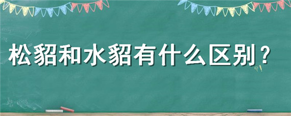 松貂和水貂有什么区别 水貂和水貂的区别