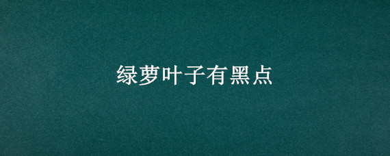 绿萝叶子有黑点 绿萝叶子有黑点是甲醛的原因吗