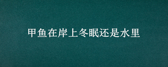 甲鱼在岸上冬眠还是水里（甲鱼冬眠是在水里还是在岸上）