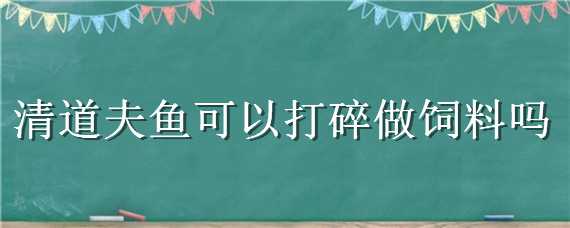 清道夫鱼可以打碎做饲料吗（清道夫鱼粉碎做饲料）