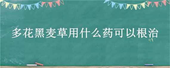 多花黑麦草用什么药可以根治（多花黑麦草用什么药可以根治病虫害）