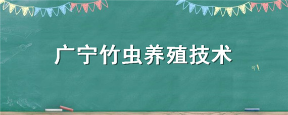 广宁竹虫养殖技术（广东广宁竹虫养殖）