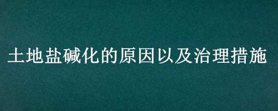 土地盐碱化的原因以及治理措施（土地盐碱化的原因以及治理措施高中地理）