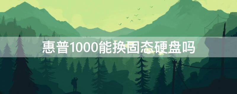 惠普1000能换固态硬盘吗