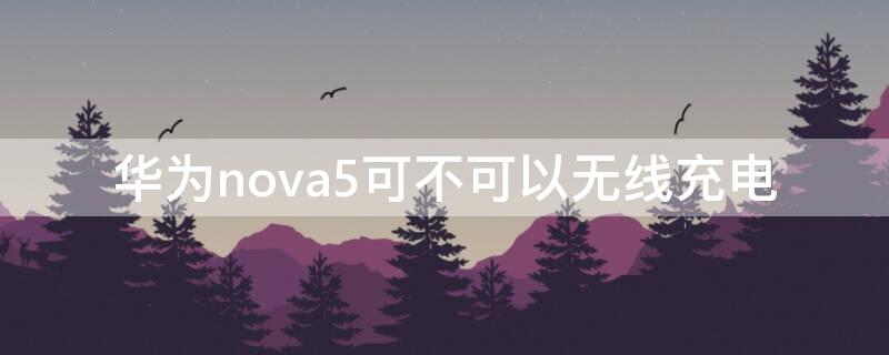 华为nova5可不可以无线充电