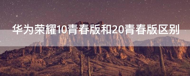 华为荣耀10青春版和20青春版区别