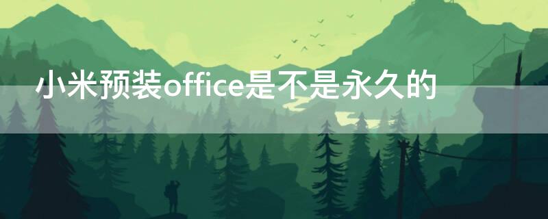 小米预装office是不是永久的