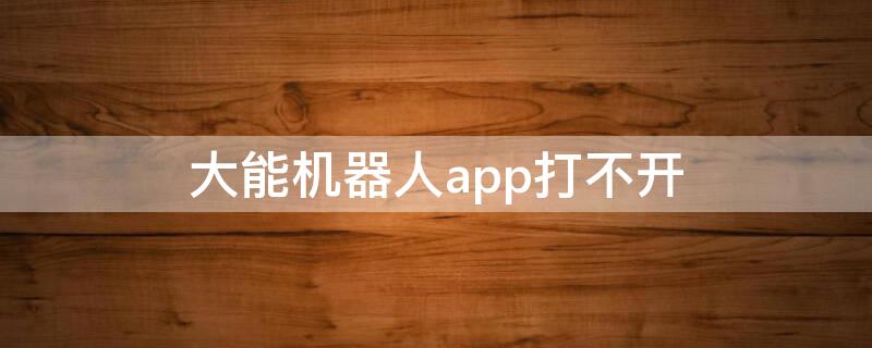 大能机器人app打不开