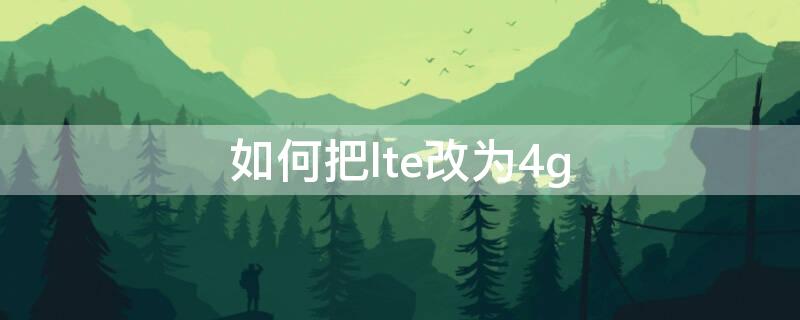 如何把lte改为4g