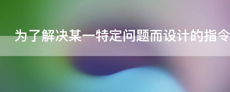 为了解决某一特定问题而设计的指令序列