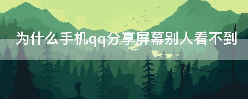 为什么手机qq分享屏幕别人看不到