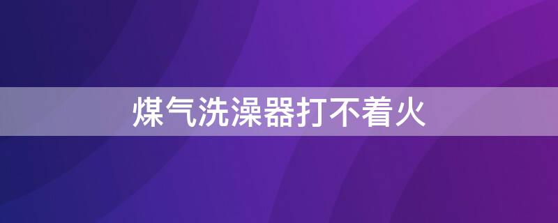 煤气洗澡器打不着火