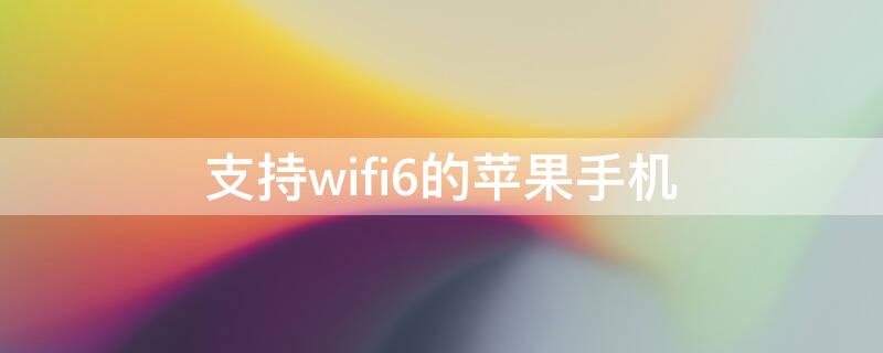 支持wifi6的iPhone手机