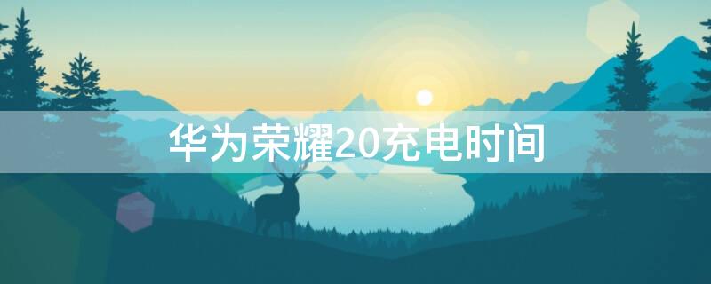 华为荣耀20充电时间