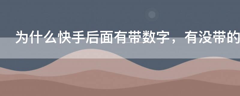 为什么快手后面有带数字，有没带的