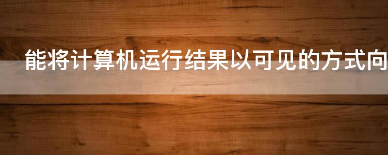能将计算机运行结果以可见的方式向用户展示的部件是