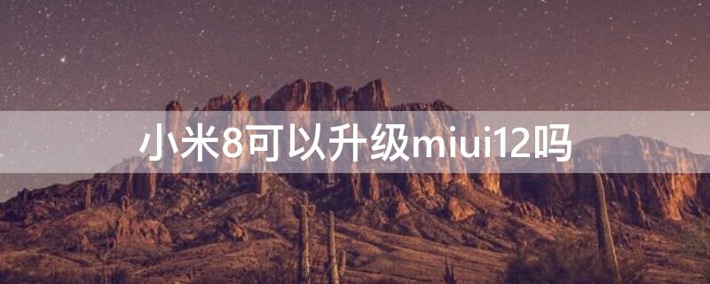 小米8可以升级miui12吗