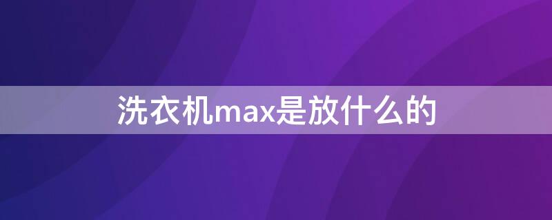 洗衣机max是放什么的